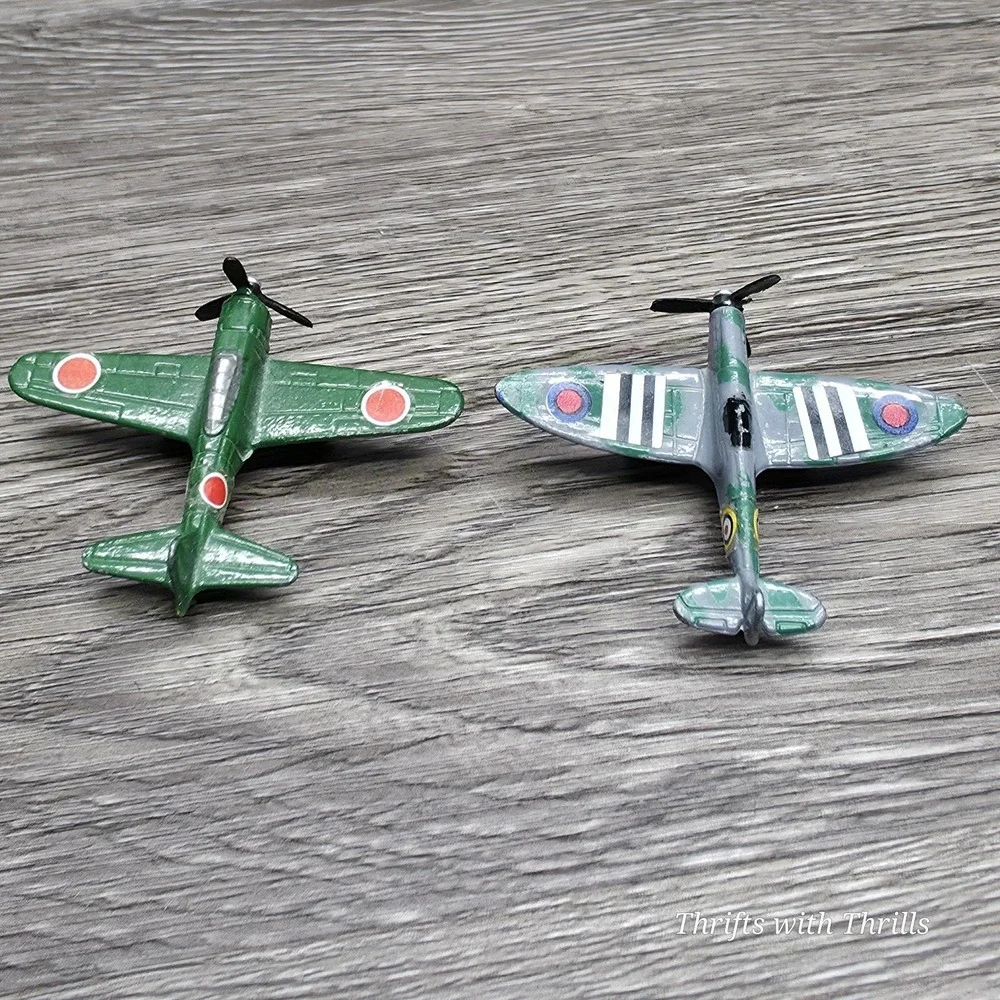 Vintage‎ Mini Diecast Planes By Tooties Toy - SPITFIRE & ZERO War Planes